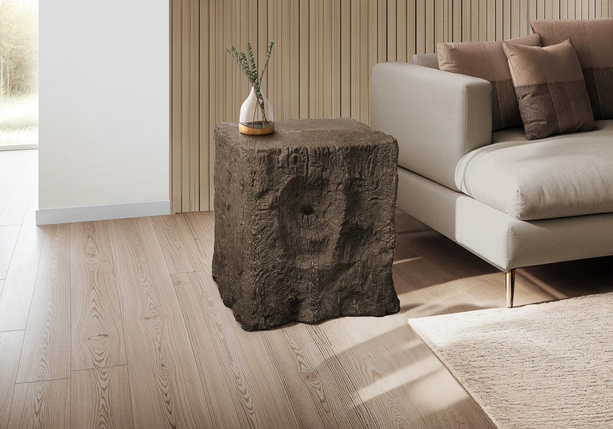 Accent Table, 25"h, Indoor Or Outdoor, End, Nightstand, Side Table, Square, Living Room, Bedroom, Walnut, Contemporary, Modern