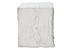 Accent Table, 25"h, Indoor Or Outdoor, End, Nightstand, Side Table, Square, Living Room, Bedroom, White, Contemporary, Modern