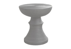 Accent Table, 25"h, Indoor Or Outdoor, Side Table, End, Bedroom, Living Room, Nightstand, Round, Grey, Contemporary, Modern