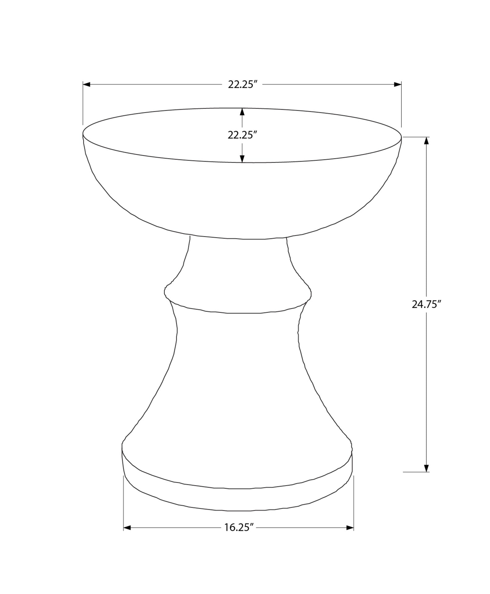Accent Table, 25"h, Indoor Or Outdoor, Side Table, End, Bedroom, Living Room, Nightstand, Round, Grey, Contemporary, Modern