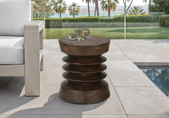 Accent Table, 25"h, Indoor Or Outdoor, Side Table, End, Bedroom, Living Room, Nightstand, Round, Walnut, Contemporary, Modern