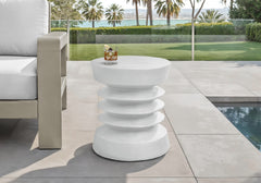 Accent Table, 25"h, Indoor Or Outdoor, Side Table, End, Bedroom, Living Room, Nightstand, Round, White, Contemporary, Modern