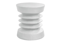 Accent Table, 25"h, Indoor Or Outdoor, Side Table, End, Bedroom, Living Room, Nightstand, Round, White, Contemporary, Modern