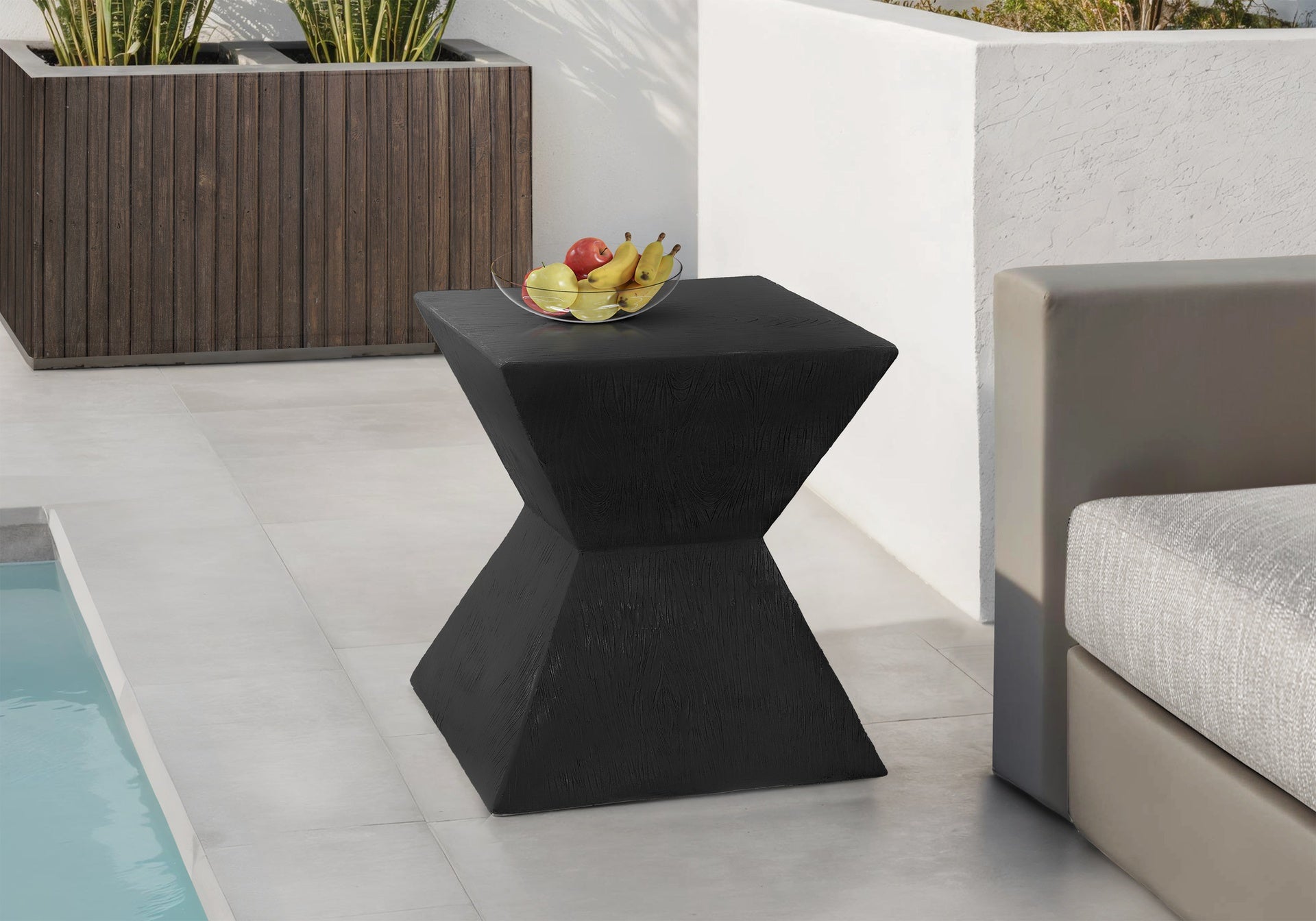 Accent Table, 25"h, Indoor Or Outdoor, Side Table, End, Nightstand, Bedroom, Living Room, Black, Contemporary, Modern