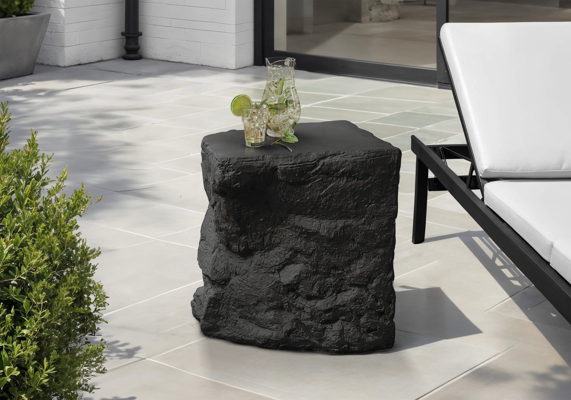 Accent Table, 25"h, Indoor Or Outdoor, Side Table, Nightstand, End, Bedroom, Living Room, Black, Contemporary, Modern