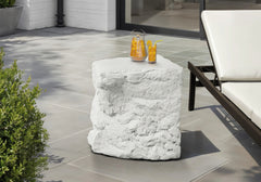 Accent Table, 25"h, Indoor Or Outdoor, Side Table, Nightstand, End, Bedroom, Living Room, White, Contemporary, Modern