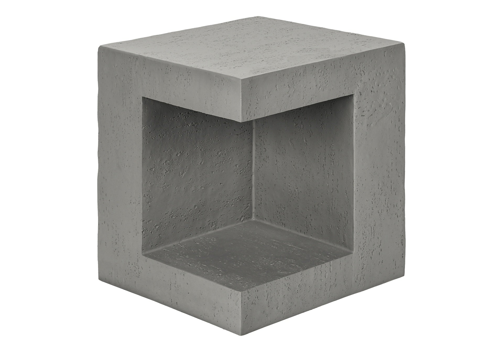 Accent Table, 25"h, Indoor Or Outdoor, Side Table, Nightstand, End, Square, Bedroom, Living Room, Grey, Contemporary, Modern