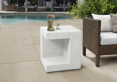 Accent Table, 25"h, Indoor Or Outdoor, Side Table, Nightstand, End, Square, Bedroom, Living Room, White, Contemporary, Modern