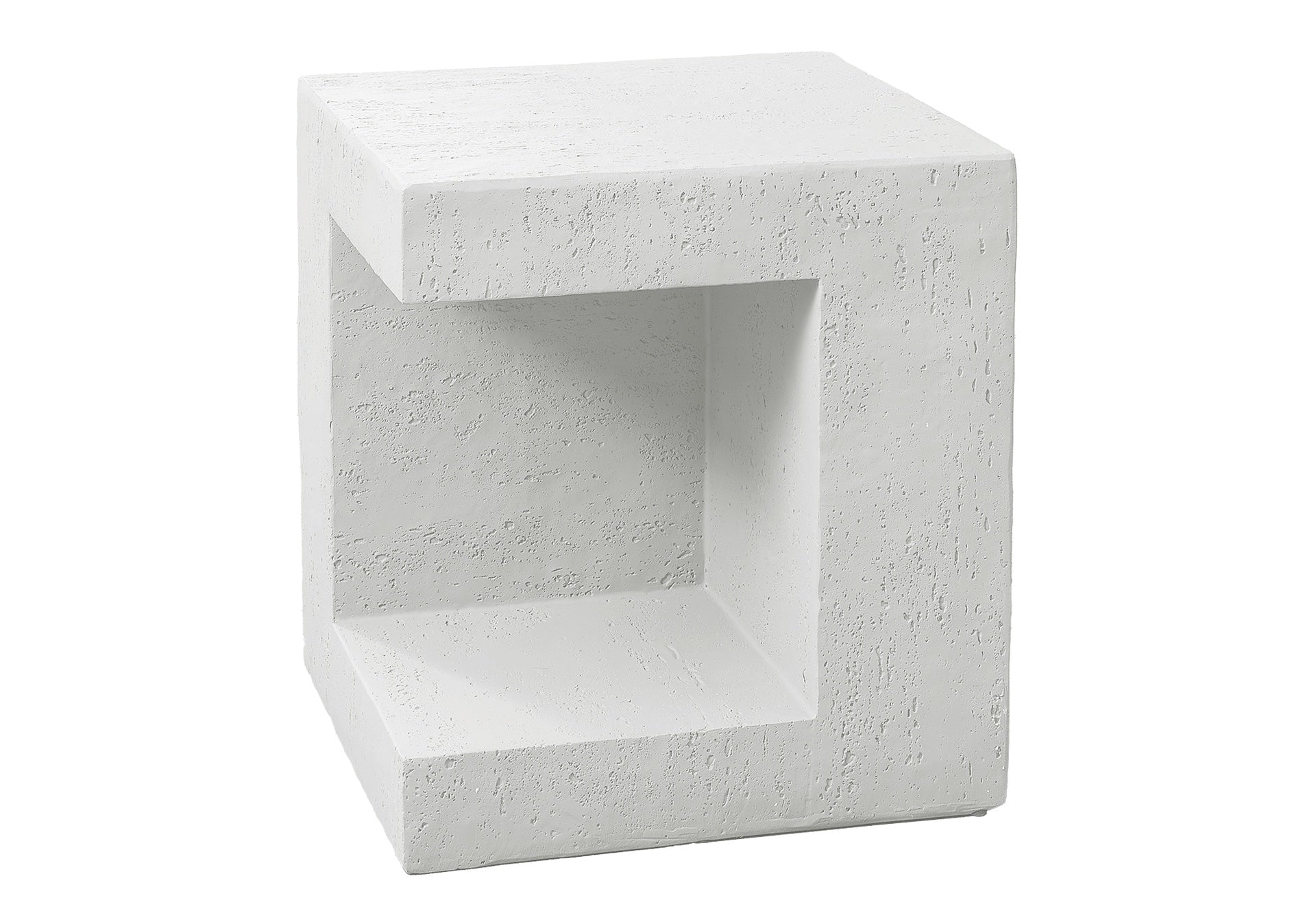 Accent Table, 25"h, Indoor Or Outdoor, Side Table, Nightstand, End, Square, Bedroom, Living Room, White, Contemporary, Modern