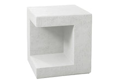 Accent Table, 25"h, Indoor Or Outdoor, Side Table, Nightstand, End, Square, Bedroom, Living Room, White, Contemporary, Modern
