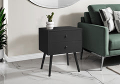 Accent Table, Bedroom, End, Living Room, Nightstand, Side Table, Storage Drawer, Black Laminate, Modern, Contemporary