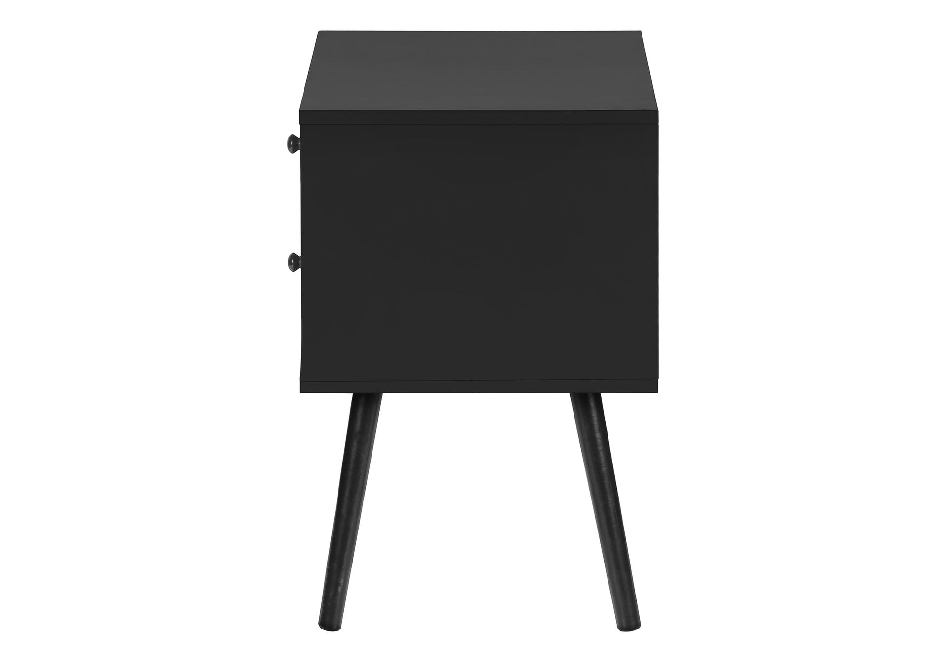 Accent Table, Bedroom, End, Living Room, Nightstand, Side Table, Storage Drawer, Black Laminate, Modern, Contemporary
