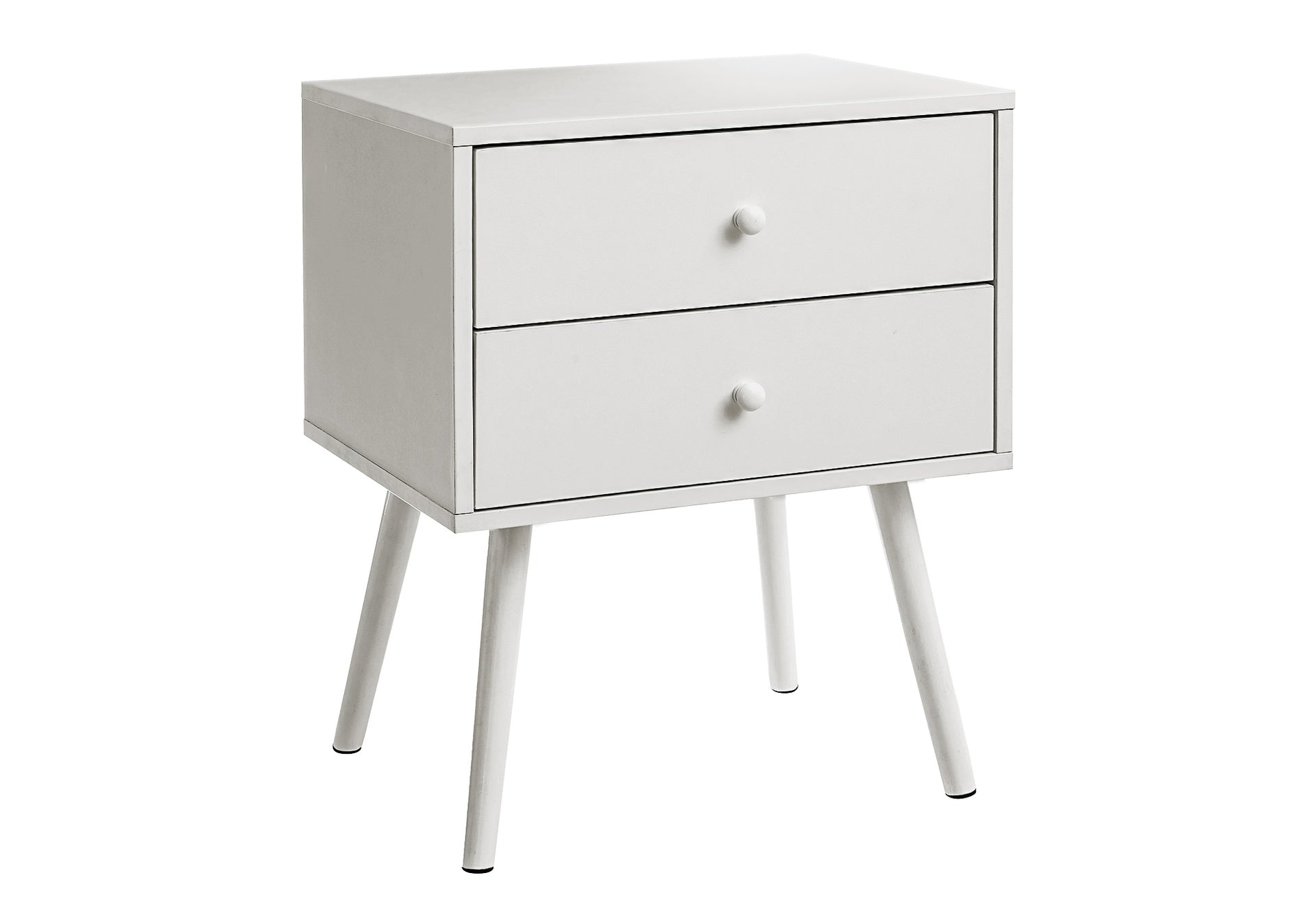 Accent Table, Bedroom, End, Living Room, Nightstand, Side Table, Storage Drawer, White Laminate, Modern, Contemporary