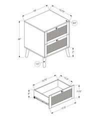 Accent Table, Side Table, End, Bedroom, Living Room, Nightstand, Storage Drawer, Walnut Laminate, Modern, Contemporary