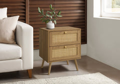 Accent Table, Side Table, End, Bedroom, Living Room, Nightstand, Storage Drawer, Walnut Laminate, Modern, Contemporary