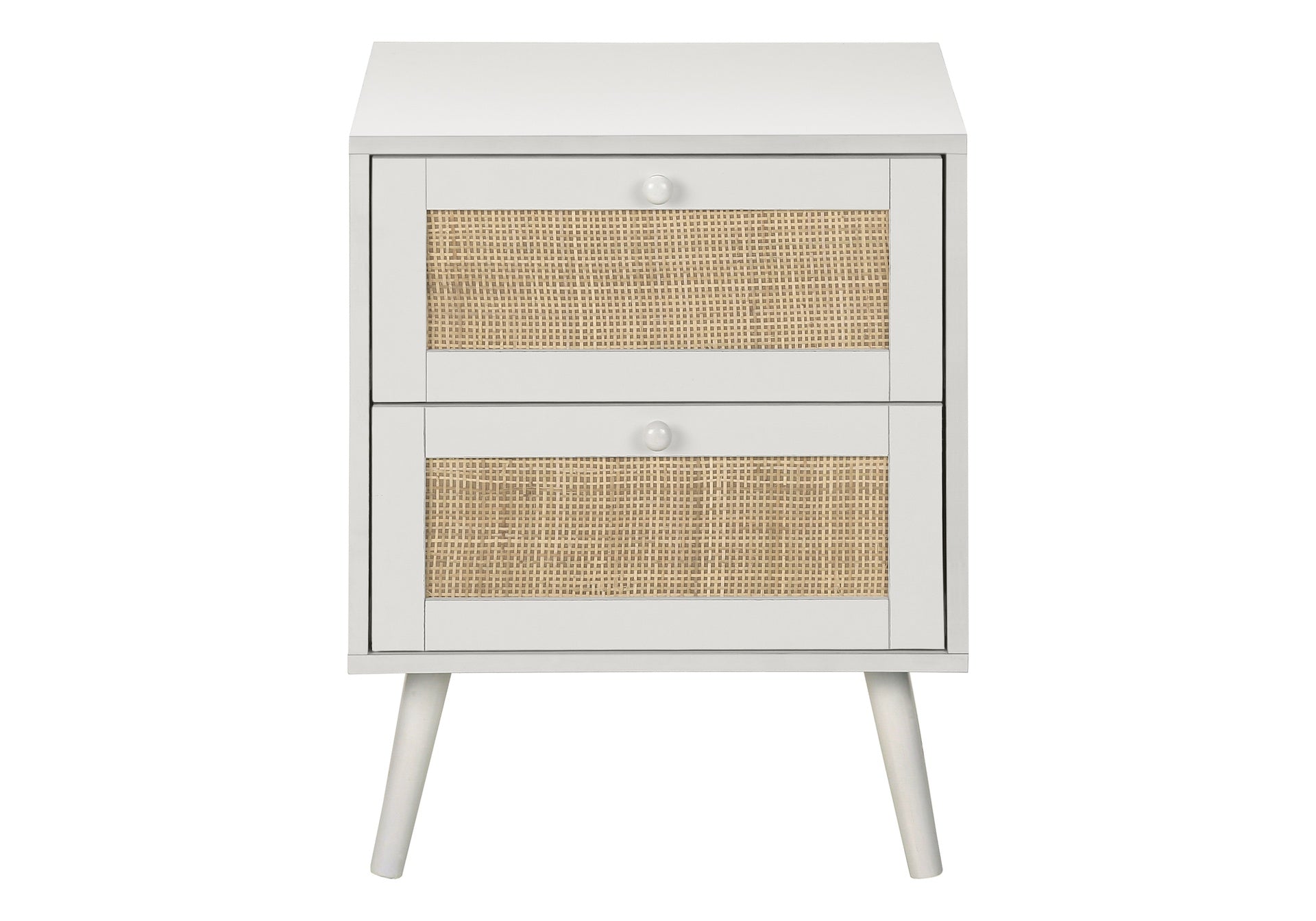 Accent Table, Side Table, End, Bedroom, Living Room, Nightstand, Storage Drawer, White Laminate, Modern, Contemporary