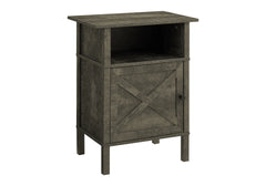 Accent Table, Side Table, End, Living Room, Small, Storage, Dark Bronze Laminate, Transitional