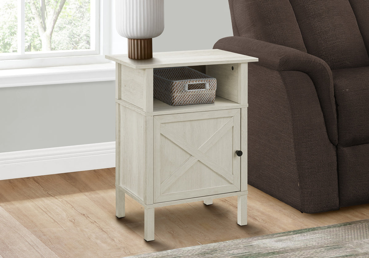 Accent Table, Side Table, End, Living Room, Small, Storage, Washed Oak Laminate, Transitional