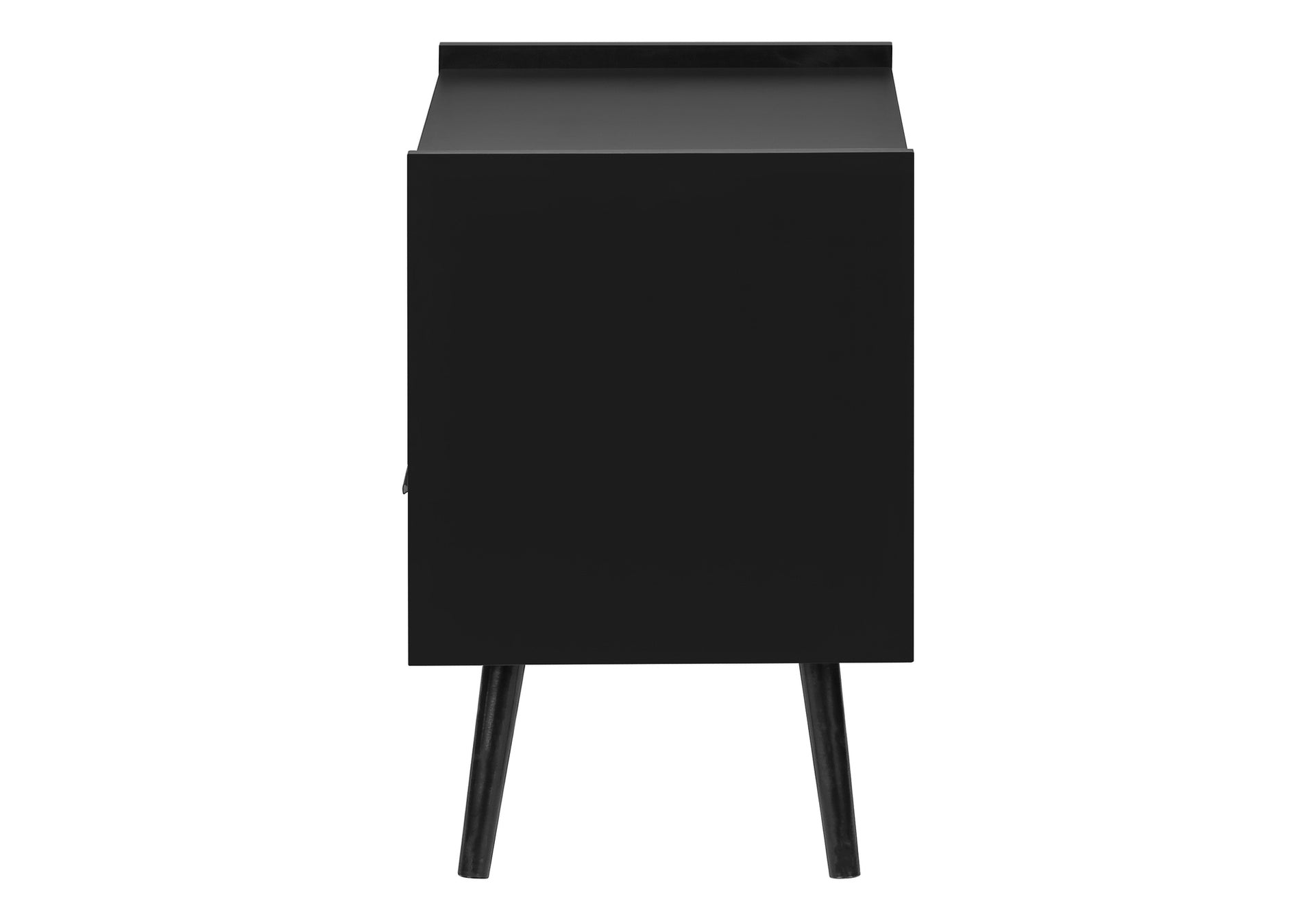 Accent Table, Side Table, End, Storage Drawer, Nightstand, Bedroom, Living Room, Black Laminate, Contemporary, Modern
