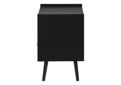Accent Table, Side Table, End, Storage Drawer, Nightstand, Bedroom, Living Room, Black Laminate, Contemporary, Modern