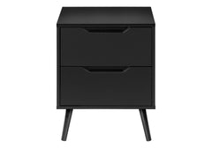 Accent Table, Side Table, End, Storage Drawer, Nightstand, Bedroom, Living Room, Black Laminate, Modern, Contemporary