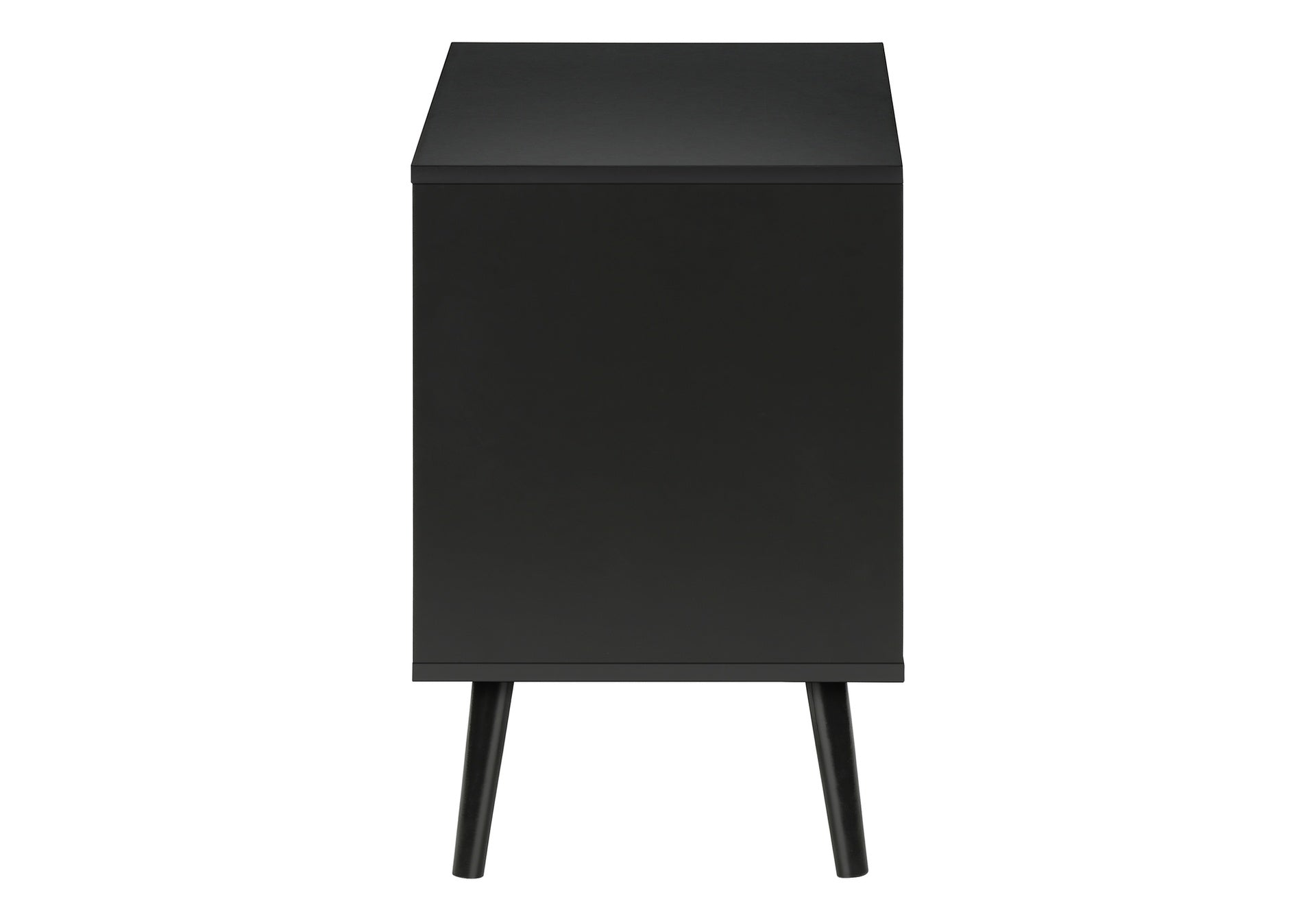 Accent Table, Side Table, End, Storage Drawer, Nightstand, Bedroom, Living Room, Black Laminate, Modern, Contemporary