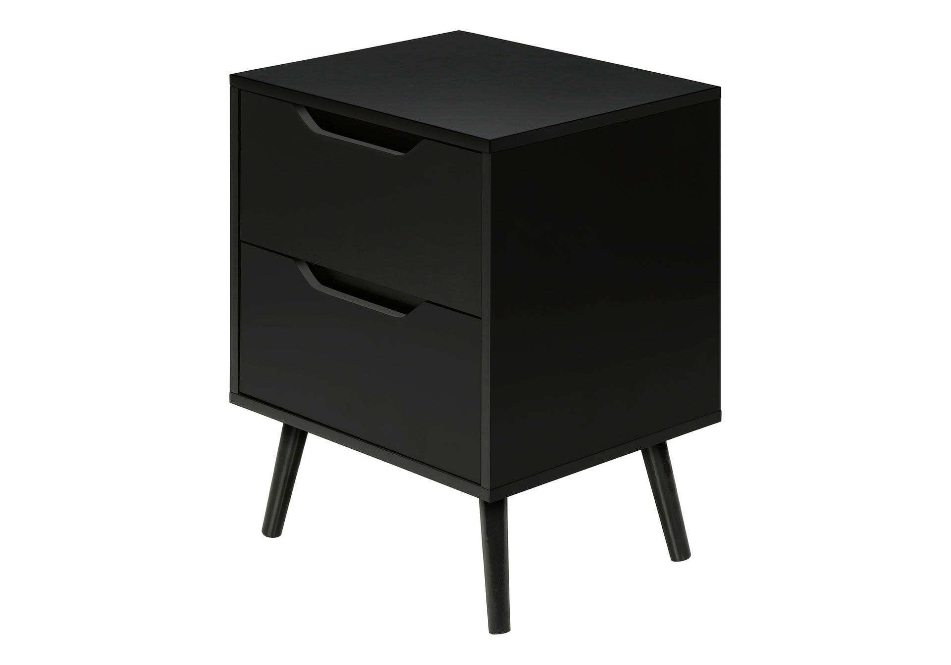 Accent Table, Side Table, End, Storage Drawer, Nightstand, Bedroom, Living Room, Black Laminate, Modern, Contemporary