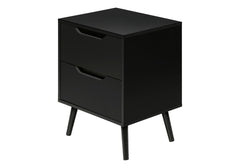 Accent Table, Side Table, End, Storage Drawer, Nightstand, Bedroom, Living Room, Black Laminate, Modern, Contemporary