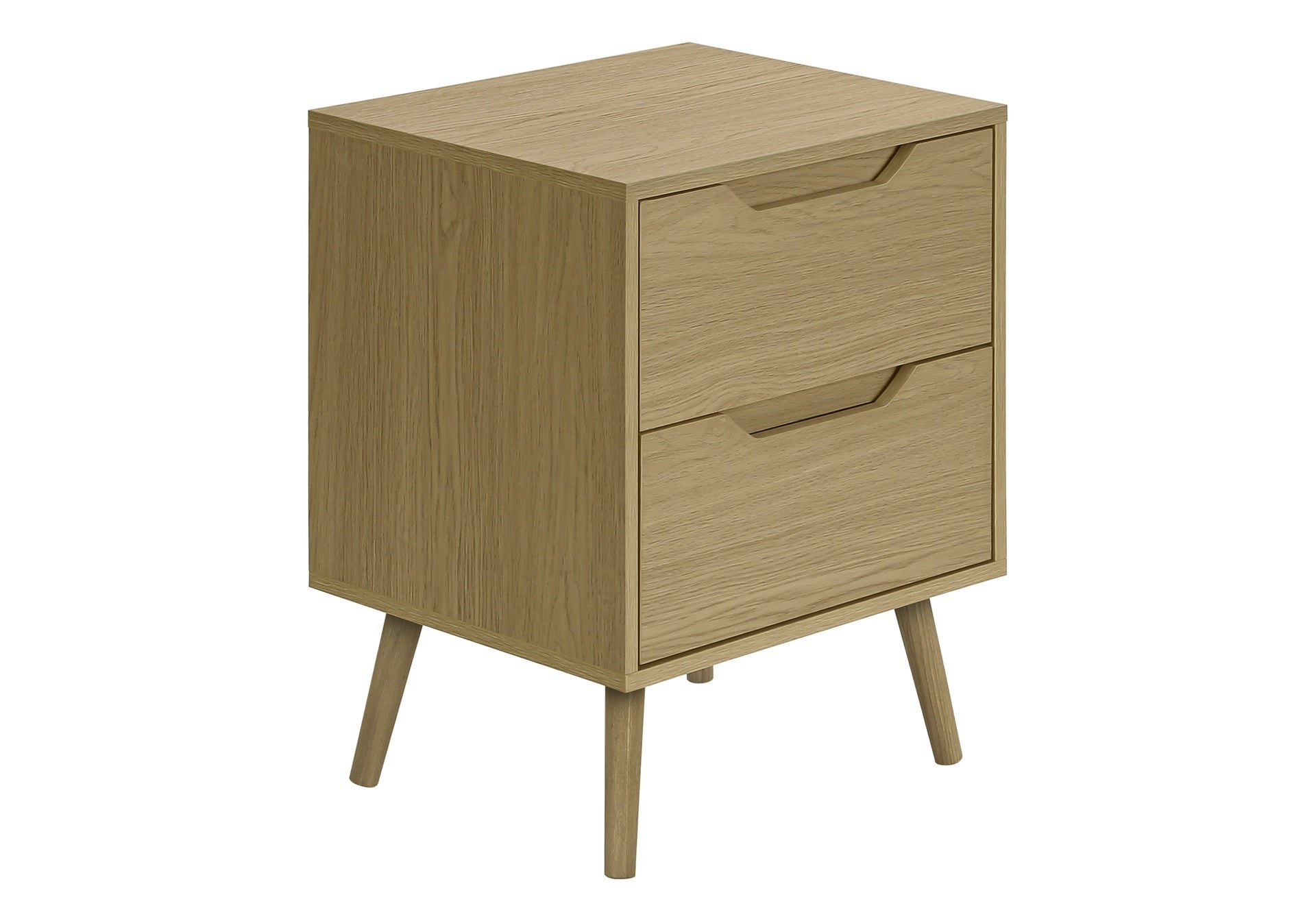 Accent Table, Side Table, End, Storage Drawer, Nightstand, Bedroom, Living Room, Natural Laminate, Modern, Contemporary