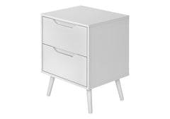 Accent Table, Side Table, End, Storage Drawer, Nightstand, Bedroom, Living Room, White Laminate, Modern, Contemporary