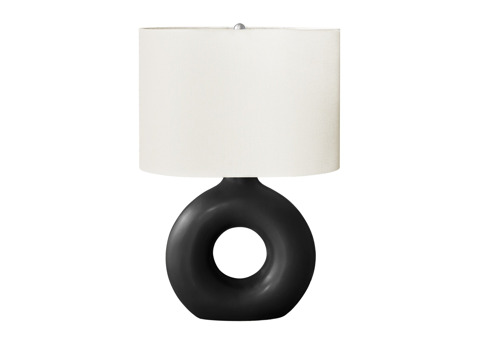 Lighting, 24"h, Table Lamp, Black Ceramic, Ivory / Cream Shade, Contemporary, Modern