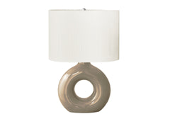 Lighting, 24"h, Table Lamp, Brown Ceramic, Ivory / Cream Shade, Contemporary, Modern