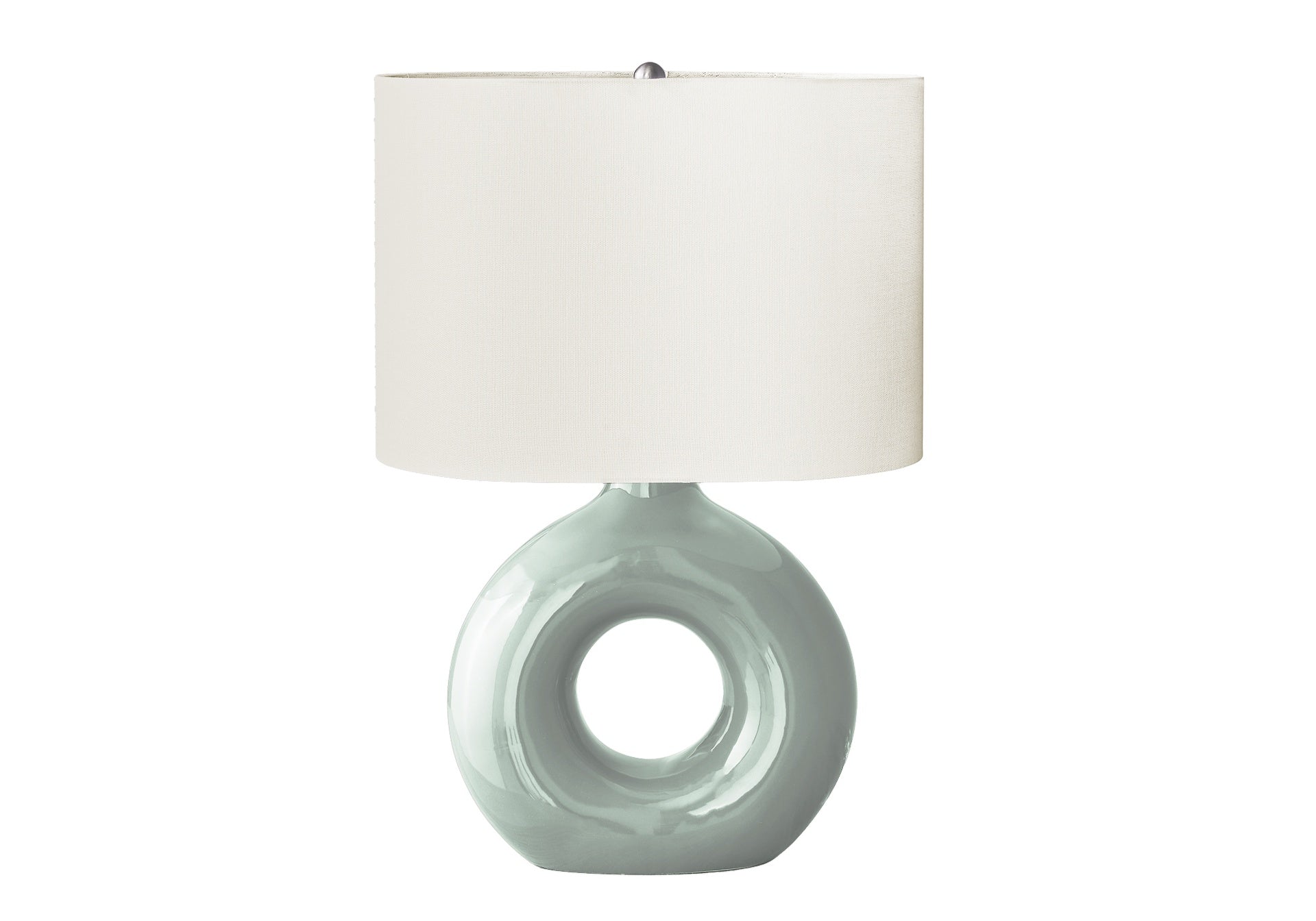 Lighting, 24"h, Table Lamp, Green Ceramic, Ivory / Cream Shade, Contemporary, Modern