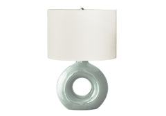 Lighting, 24"h, Table Lamp, Green Ceramic, Ivory / Cream Shade, Contemporary, Modern