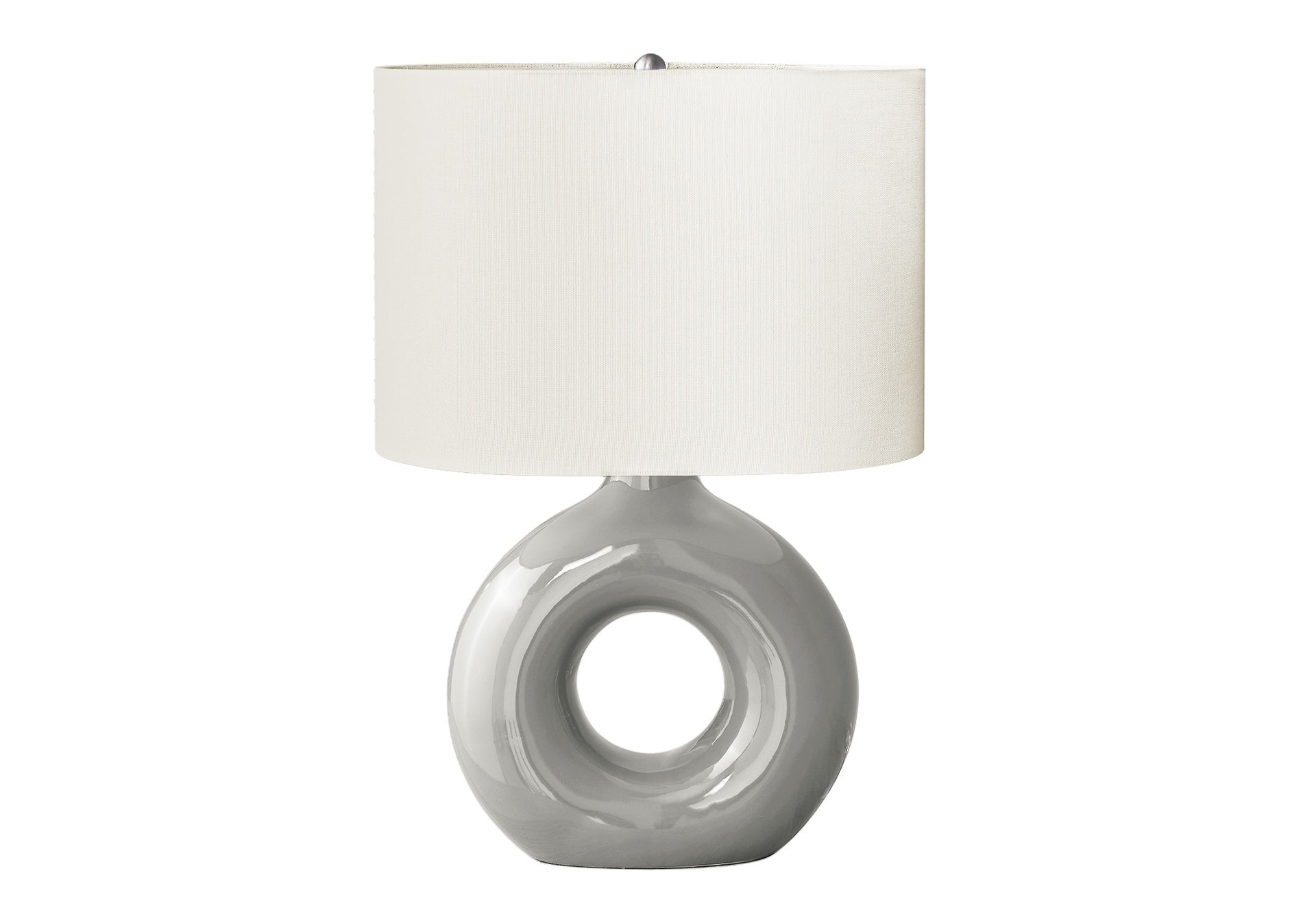 Lighting, 24"h, Table Lamp, Grey Ceramic, Ivory / Cream Shade, Contemporary, Modern