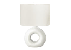 Lighting, 24"h, Table Lamp, White Ceramic, Ivory / Cream Shade, Contemporary, Modern