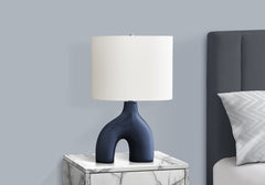 Lighting, 25"h, Table Lamp, Blue Ceramic, Ivory / Cream Shade, Contemporary, Modern