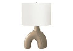 Lighting, 25"h, Table Lamp, Brown Ceramic, Ivory / Cream Shade, Contemporary, Modern