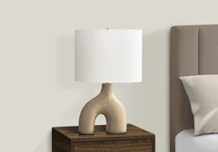 Lighting, 25"h, Table Lamp, Brown Ceramic, Ivory / Cream Shade, Contemporary, Modern