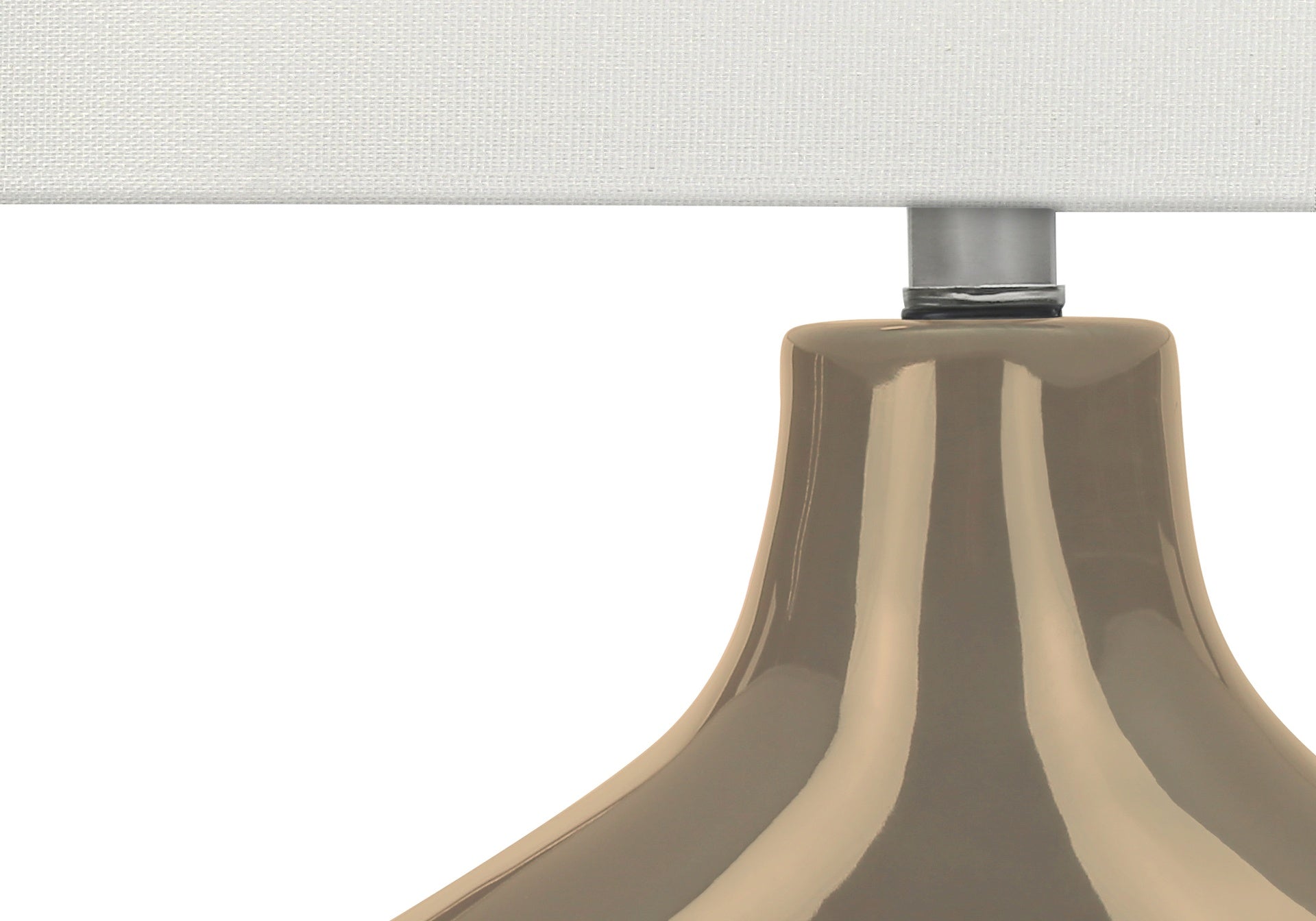 Lighting, 25"h, Table Lamp, Brown Ceramic, Ivory / Cream Shade, Contemporary, Modern