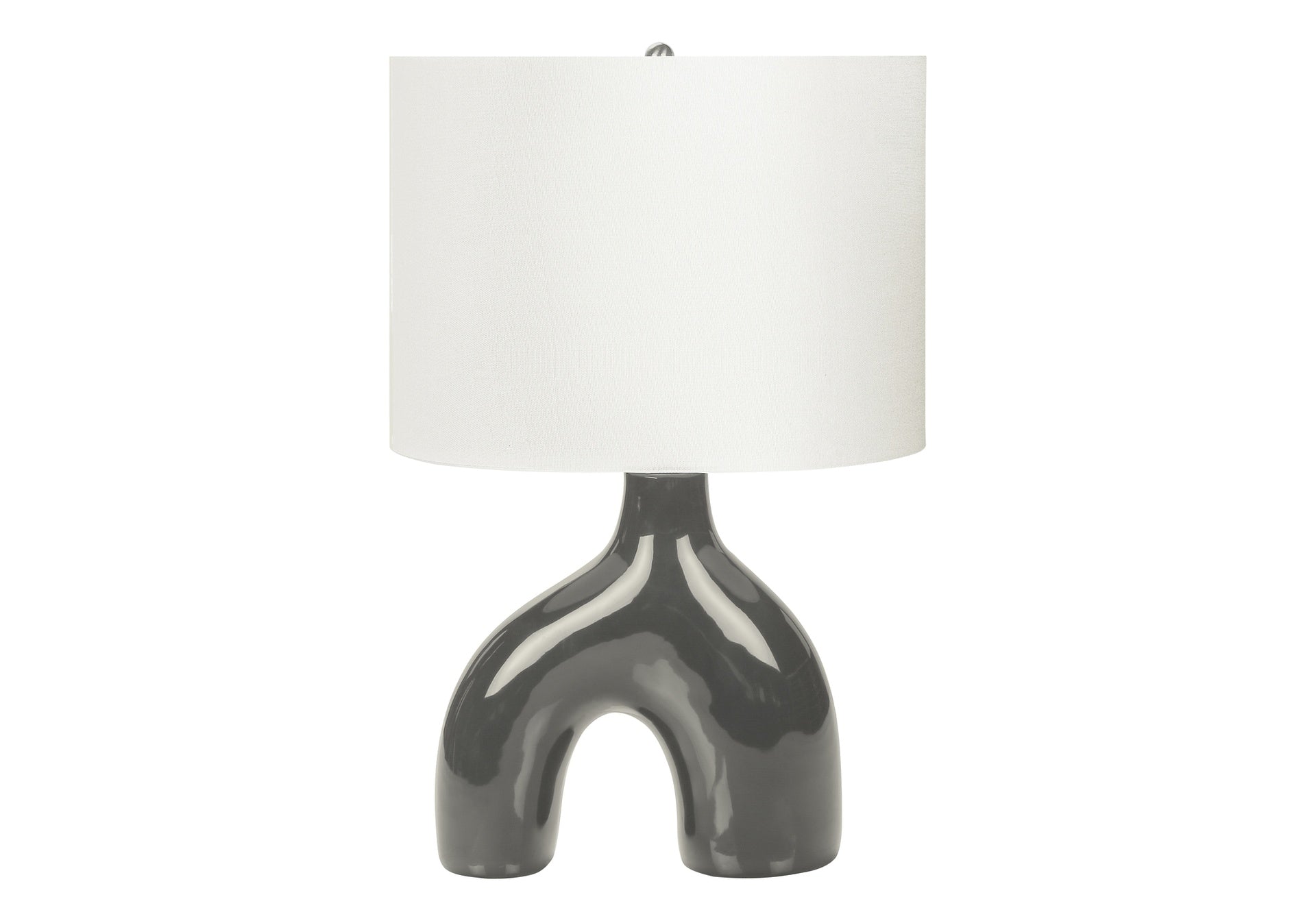 Lighting, 25"h, Table Lamp, Dark Grey Ceramic, Ivory / Cream Shade, Contemporary, Modern