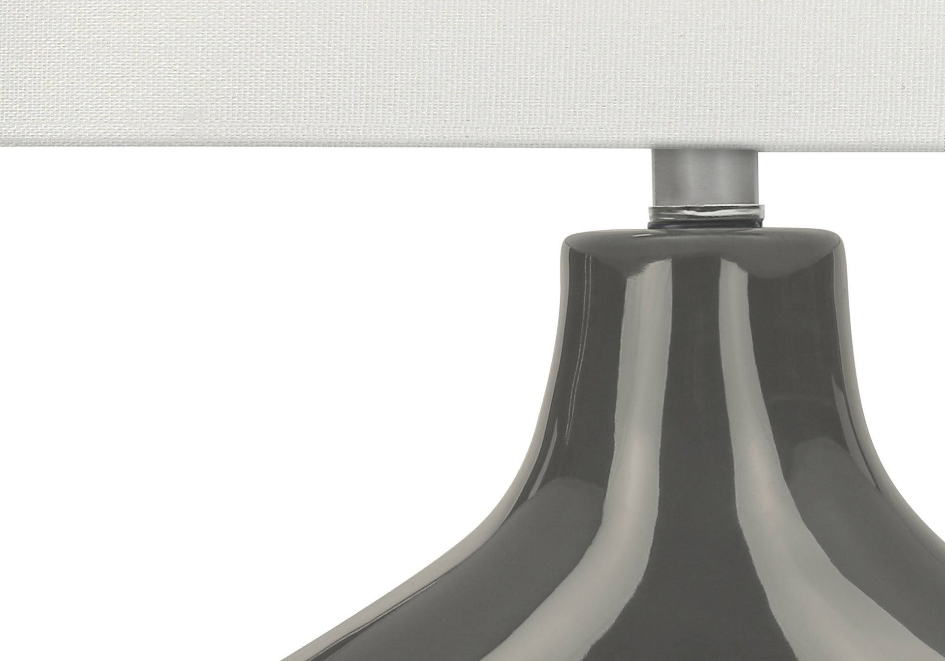 Lighting, 25"h, Table Lamp, Dark Grey Ceramic, Ivory / Cream Shade, Contemporary, Modern