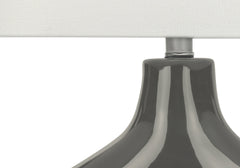 Lighting, 25"h, Table Lamp, Dark Grey Ceramic, Ivory / Cream Shade, Contemporary, Modern