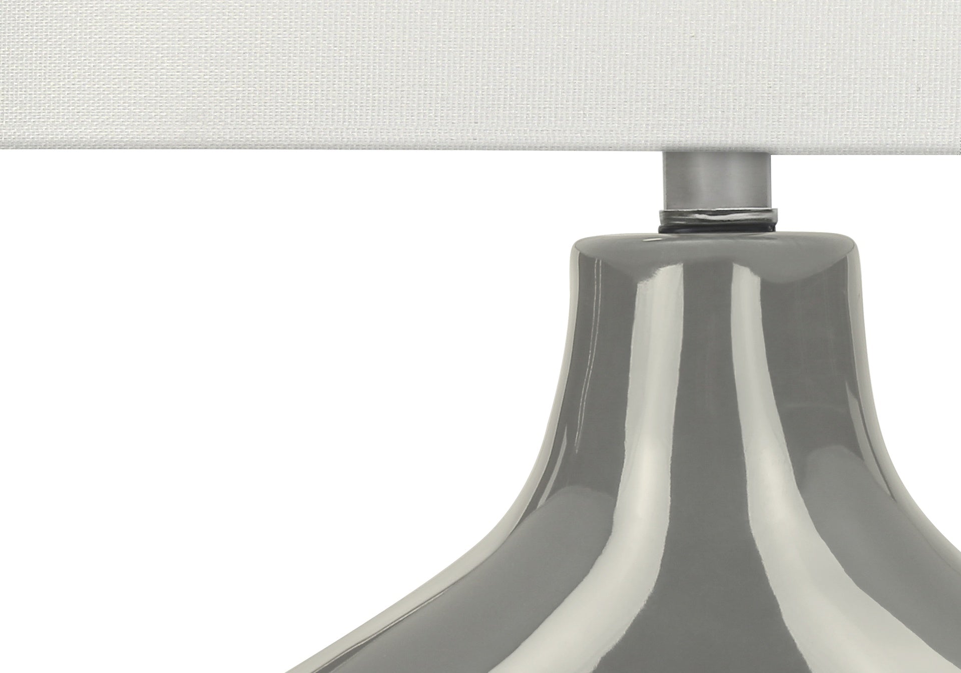 Lighting, 25"h, Table Lamp, Grey Ceramic, Ivory / Cream Shade, Contemporary, Modern