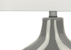 Lighting, 25"h, Table Lamp, Grey Ceramic, Ivory / Cream Shade, Contemporary, Modern