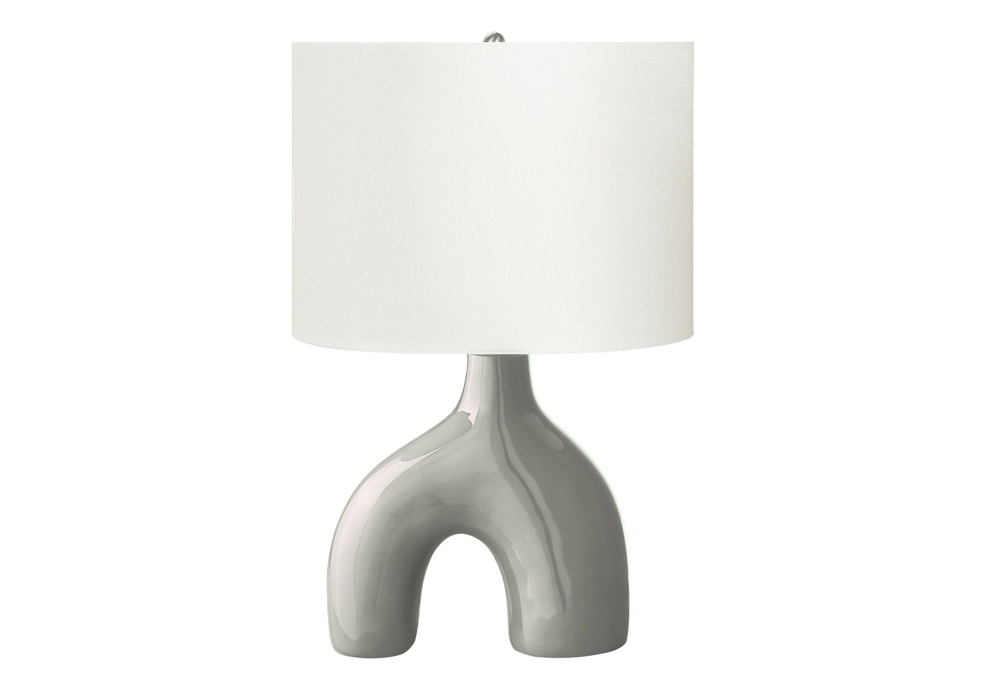 Lighting, 25"h, Table Lamp, Grey Ceramic, Ivory / Cream Shade, Contemporary, Modern