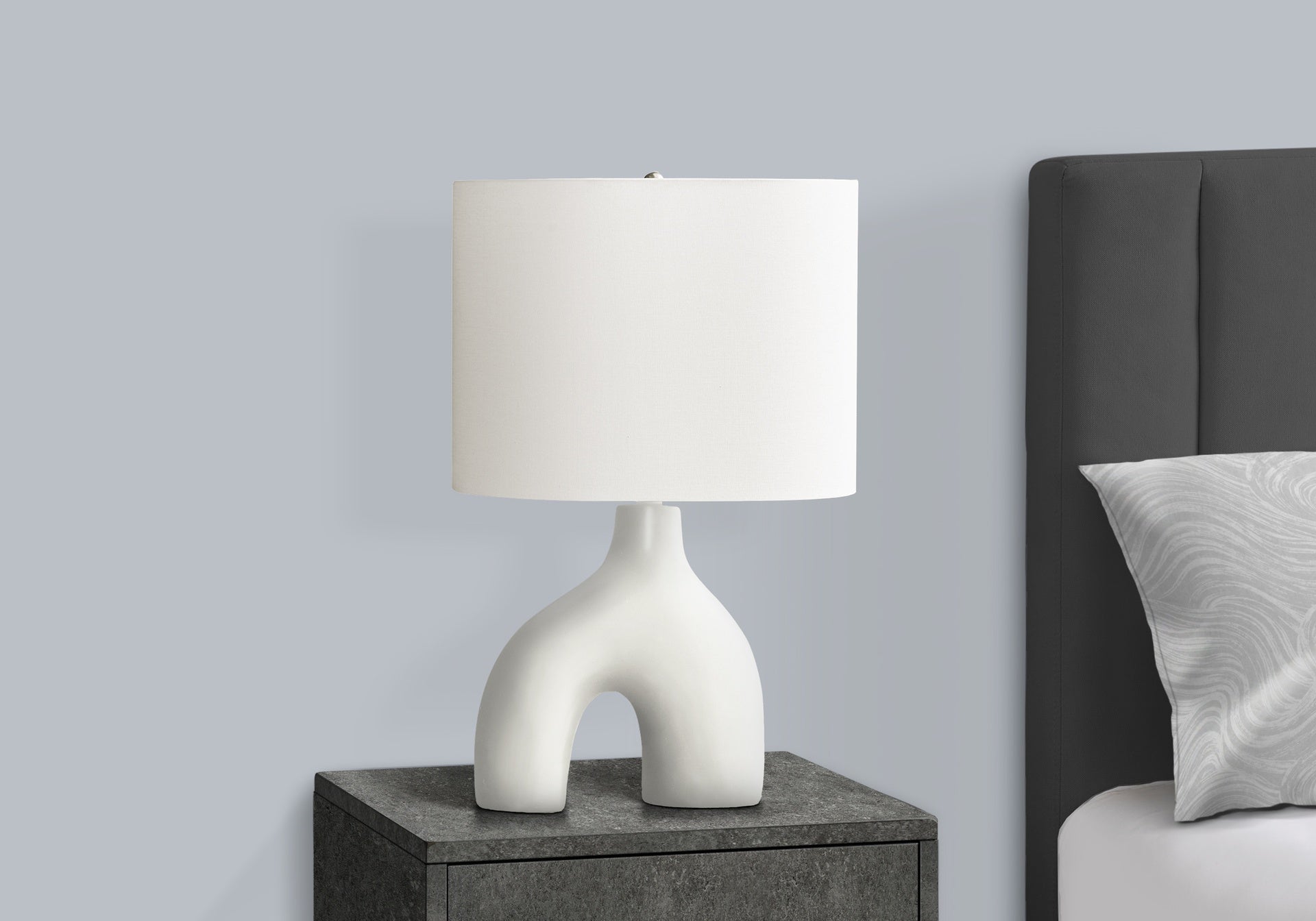 Lighting, 25"h, Table Lamp, White Ceramic, Ivory / Cream Shade, Contemporary, Modern
