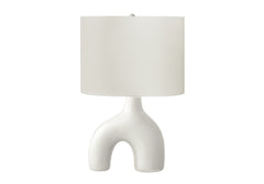 Lighting, 25"h, Table Lamp, White Ceramic, Ivory / Cream Shade, Contemporary, Modern