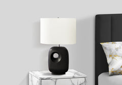 Lighting, 26"h, Table Lamp, Black Ceramic, Ivory / Cream Shade, Contemporary, Modern