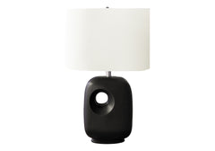 Lighting, 26"h, Table Lamp, Black Ceramic, Ivory / Cream Shade, Contemporary, Modern